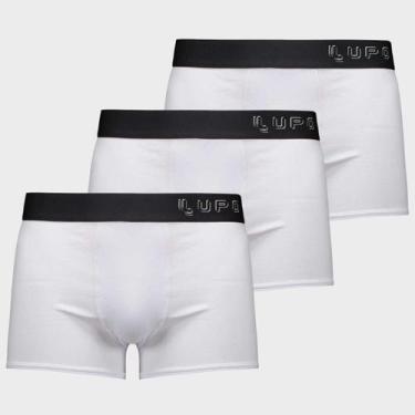 Imagem de Kit 3 Cuecas Lupo Algodão com Elastano Basic Branca, P