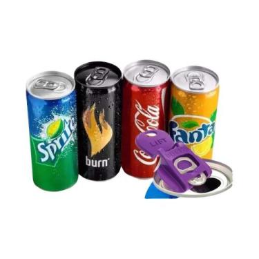 Imagem de Conjunto De Abridores E Tampas Para Latas De Bebidas Multicoloridas Pa