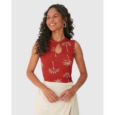 Imagem de Regata Justa Feminina Decote Detalhe Vazado Em Malha Viscose Canelada-Feminino