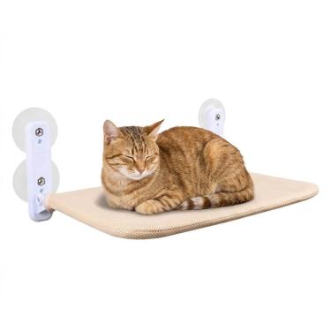 Imagem de Caminha de Gato Janela Ventosas Alta Fixacao Flutuante Retratil Fixa Parede Pratica Segura Confortavel