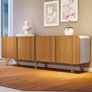 Imagem de Balcão Aparador Buffet Saluti Off White/cinamomo - Hb Móveis