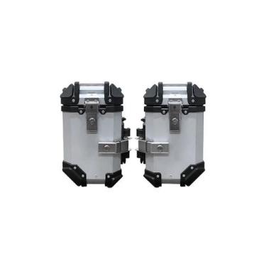 Imagem de Bau Lateral Para Motos Universal 36 Litros Alumínio (PAR) - Prata - TR