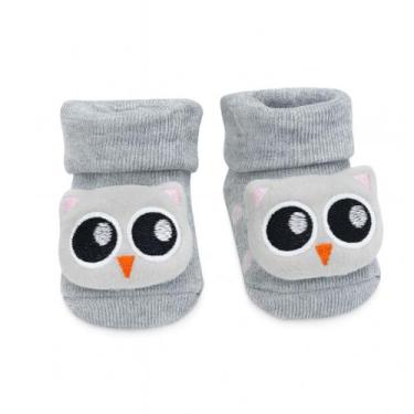 Imagem de Meia Antiderrapante para Bebê 0 a 12 Meses 3d Bichinhos - Plin Baby, C