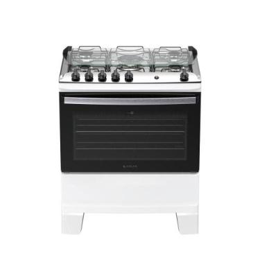 Imagem de Fogão 5 Bocas Atlas Agile Up Automático Mesa Inox Branco Bivolt