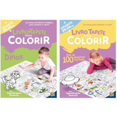 Imagem de Kit 2 Livros Para Colorir Infantil Tapete Gigante 98x68cm - TODOLIVRO