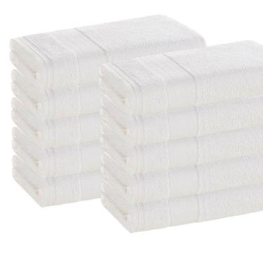 Imagem de Kit 10 Toalhas Banhão Branca Karsten Hotel Pousada Percal de Algodão 8