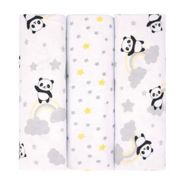 Imagem de Cueiro para Bebê 3 Unidades 1,00 m x 80 cm Flanelado Bublim