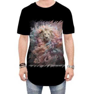 Imagem de Camiseta Longline Leão Explosão de Cores Hipnotizante 1 - Kasubeck Sto