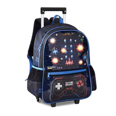 Imagem de Mochila Rodinhas Video Game Bolsa Infantil Meninos Gamer-Masculino