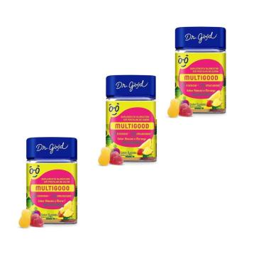 Imagem de Kit 3 Fini Multivitaminico Multigood 3x30 Gomas Dr Good-Unissex