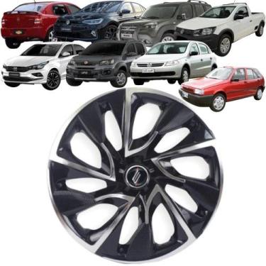 Imagem de 1 Calota Esportiva Modelo DS4 Aro 13 Polegadas Preto com Cromado Unive