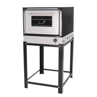 Imagem de Forno Venâncio a Gás Bravo Cinza Esmaltado com Pé BRFP