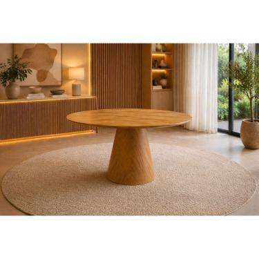 Imagem de Mesa de jantar Redonda laminada 110x110 base Cone  Imperial