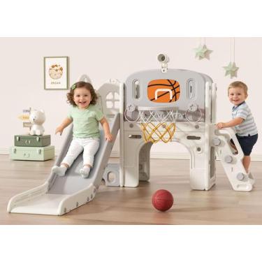 Imagem de Conjunto de Tobogán Infantil BIERUM 9 em 1 para Uso Interno e Externo