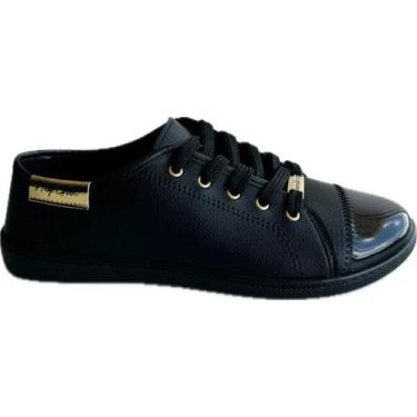 Imagem de Tênis Moleca Casual Feminino All Black Textura Lisa 5605.412, Preto, 3