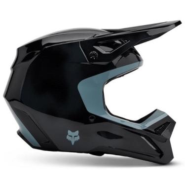 Imagem de Capacete Moto Cross Trilha Off Road Fox Mx V1 Taunt Preto, Preto Brilh