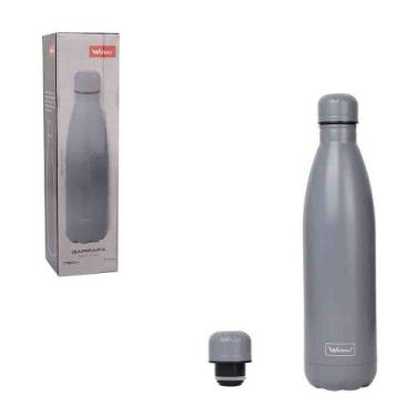 Imagem de Garrafa Squeeze Térmica Cantil De Inox 750Ml - Wellmix, Cinza