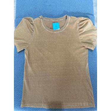 Imagem de Blusa manga bufante malha estonada - Andy outlet, Terra