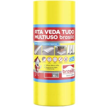 Imagem de Fita Veda Tudo 10 Metros X 45cm 0802.00089.0045PC para Vedação de Telhados Autoadesiva Aluminizada Brasilit