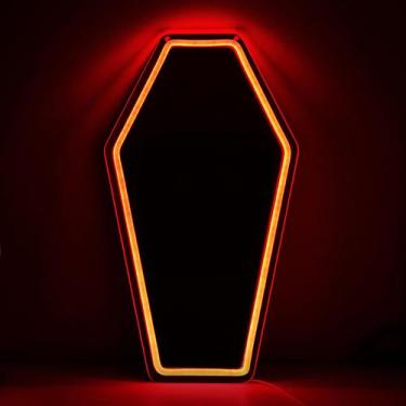 Imagem de Espelho Kavaas Neon Coffin Gothic LED Light 43x24cm