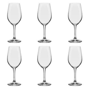 Imagem de Conjunto de Taças de Cristal para Vinho 6 Peças 380ML Resistente a Micro-ondas e Lava-louças Transparente Oxford