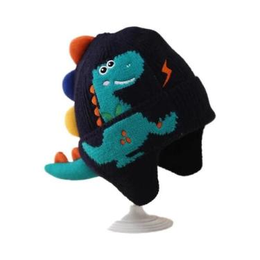 Imagem de Gorro De Proteção Para Ouvidos De Bebê Em 3D Com Estampa De Dinossauro