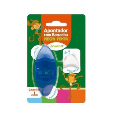 Imagem de Apontador Com Deposito E Borracha Neon Leo&Leo Azul 