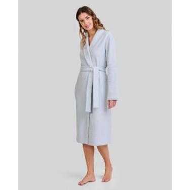 Imagem de Roupão Feminino Jacquard de Malha Macio Cinza Lohe, Cinza, XXG