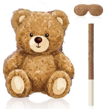 Imagem de Conjunto de decoração para festa com pinhata de urso marrom VioraWhite