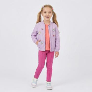 Imagem de Calça Legging Infantil Menina Lisa Upalôo, Rosa, 04
