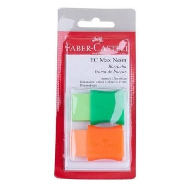 Imagem de Borracha faber castell fc max neon cart.c/2 -, laranja e verde