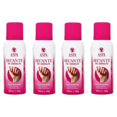 Imagem de Kit 4 Sprays Secantes Esmalte Para Unhas Protetor Aspa 100ml