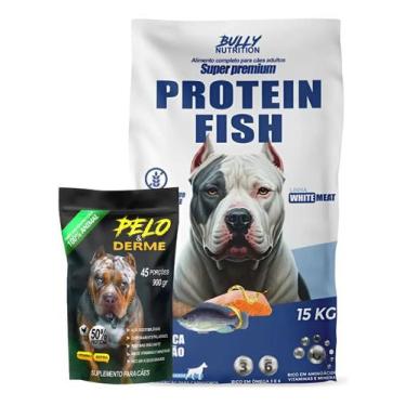 Imagem de Ração Protein Fish 15kg + Suplemento Bully Pelo & Derme 900g - Bully N