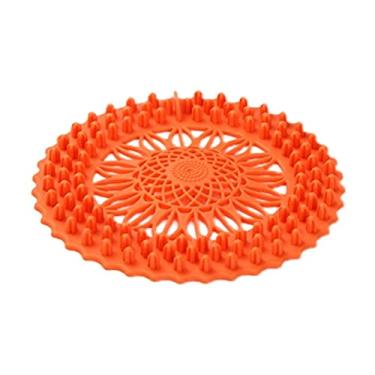 Imagem de Peneira de banheiro Peneira de filtro Malha de cozinha Lavagem de pia Piso de cabelo Tampa de drenagem de piso Filtro de drenagem de res¨ªduos de banheiro Peneira de pia, laranja