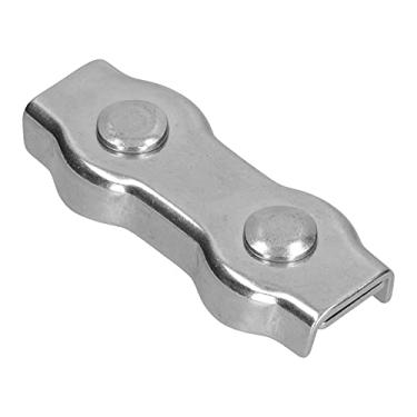 Imagem de Grampo de cabo de aço duplex, hardware fácil ajuste braçadeiras de cabo de aço inoxidável Boa aderência para equipamento pesado para navio para antena nua(10pcs M6)