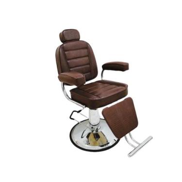 Imagem de Poltrona Cadeira Reclinável De Barbeiro Com Base - Marrom Croco - Move