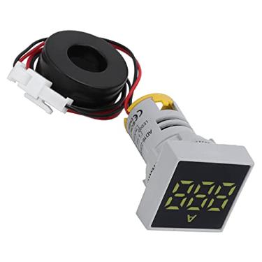 Imagem de Medidor de corrente digital, baixo consumo de energia Indicador de corrente conveniente 0~100A 220V AC para uso externo para exibição clara(amarelo)