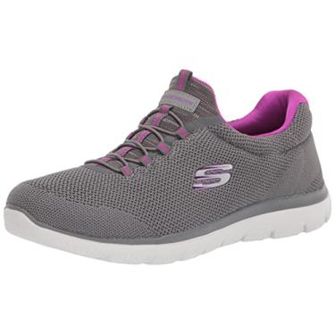 Imagem de Skechers Women's Summits - Cool Classic Sneaker, Charcoal/Purple, 6.5 W