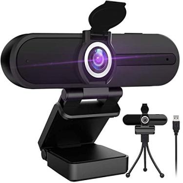 Imagem de GoHZQ Webcam 4K com microfone, webcam de 8 megapixels, câmera web ultra HD para computadores, webcam para laptop, desktop, webcam USB com capa de privacidade, webcam de streaming profissional para