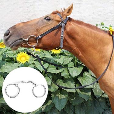 Imagem de Cavalo Snaffle Bit Aço Inoxidável Cavalo Bit All Purpose Cavalo Boca Anel Cavalo Articulado Cavalo Snaffle(G)