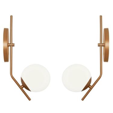 Imagem de Kit 2 Arandela Aro Angular Jabuticaba Cobre Orby