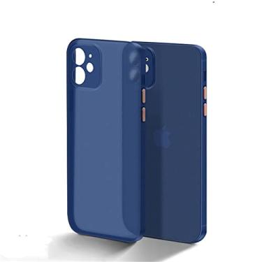 Imagem de Capa macia de silicone translúcido ultra fina de luxo para iphone 13 11 12 mini pro xs max x xr 7 8 plus se2020 capa fosca à prova de choque, marinha, para ipone se 2020