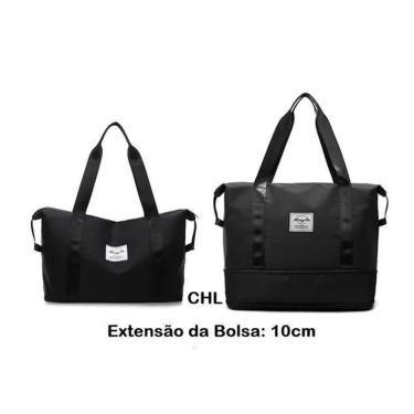 Imagem de Bolsa De Viagem Academia Multifuncional Dobrável Preta