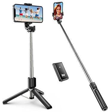 Imagem de ATUMTEK Tripé de selfie de 40 polegadas, bastão extensível de selfie Bluetooth com controle remoto sem fio para iPhone 13/12/12 Pro/11/11 Pro/XS/XR/X/8/7 Plus, Samsung, Google, LG, Sony, Huawei Smartphones, preto