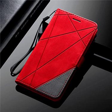 Imagem de Carteira de couro para Samsung Galaxy A52S A72 A42 A32 5G A22 4G M32 A12 A82 A13 A33 A53 A73 Flip Stand Phone Cover, vermelho, para A33 5G