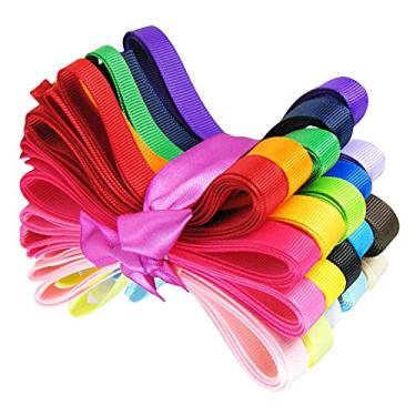 Imagem de Fita Q-YO Sparkle/Satin/Grosgrain/Autismo para Laços de Cabelo, Dança, Designs Florais, Envoltório, Costura... (40 m x 2 jardas) Fitas Boutique Sólidas de Gorgorão de 0,95 cm)