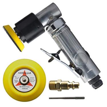 Imagem de Proshi lixador orbital de 5 cm e 7,6 cm, lixador de ar orbital aleatório de 7,6 cm, lixador pneumático para ferramentas de lixamento automático, polidor de ação dupla, cabeça angular para áreas de trabalho apertadas