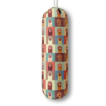 Imagem de Organizador de suporte de sacolas de supermercado com padrão de gato para sacolas de compras, sacos plásticos de montagem na parede dispensadores de recipiente de armazenamento, amantes de animais de estimação presentes de cozinha para mulheres, família, amigos, pai de gato, mãe de gato