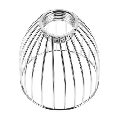 Imagem de Beaupretty Abajur de gaiola de pássaro, iluminação preta, proteção de lâmpada de metal, cobertura de lâmpada industrial para lustre, luminária suspensa, ventilador de teto, 2,7 cm
