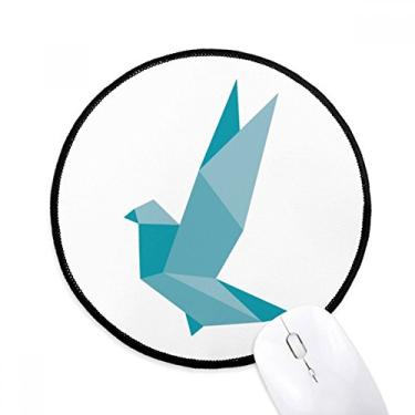 Imagem de DIYthinker Origami Abstrato Grenn Pombo Padrão Mouse Pad Desktop Escritório Tapete Redondo para Computador